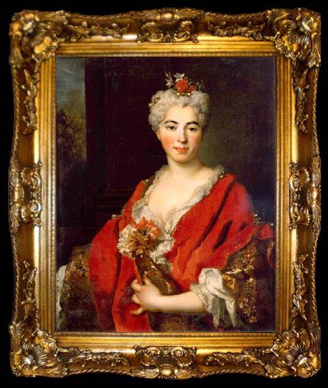 framed  Nicolas de Largilliere Portrait of Marguerite de Largilliere, ta009-2